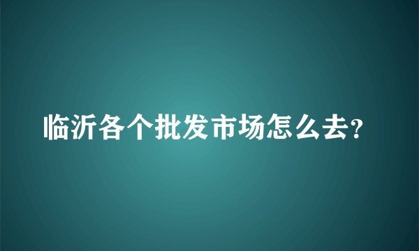 临沂各个批发市场怎么去？