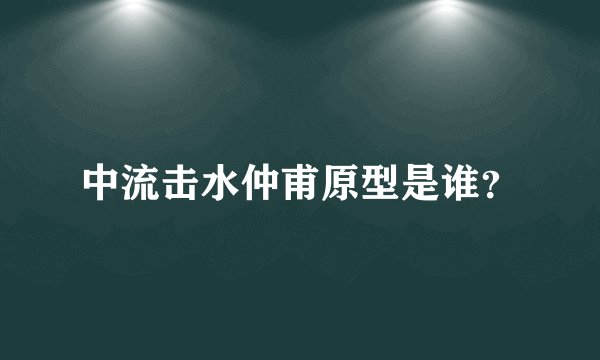 中流击水仲甫原型是谁？