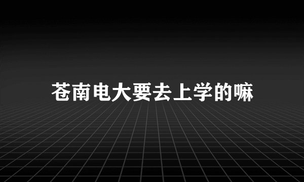 苍南电大要去上学的嘛
