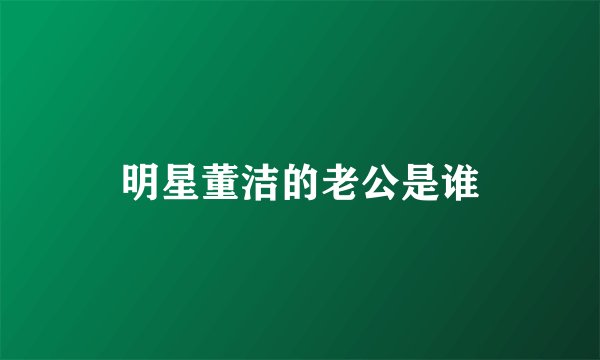 明星董洁的老公是谁
