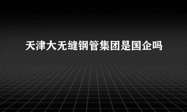 天津大无缝钢管集团是国企吗