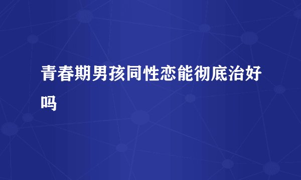 青春期男孩同性恋能彻底治好吗