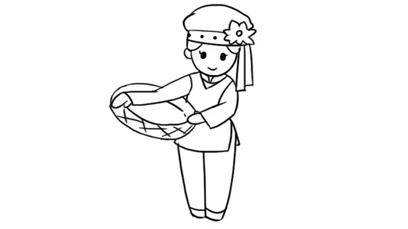 保安族服饰涂色画