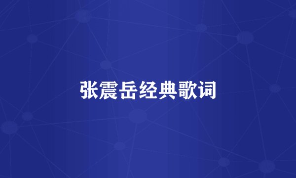张震岳经典歌词