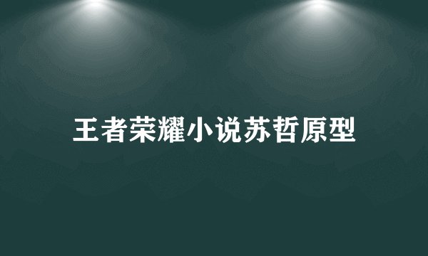 王者荣耀小说苏哲原型