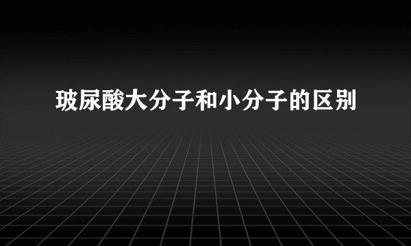 玻尿酸大分子和小分子的区别