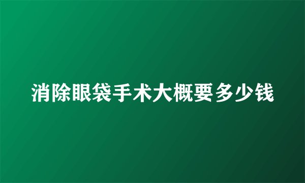 消除眼袋手术大概要多少钱