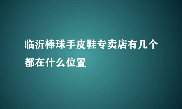 临沂棒球手皮鞋专卖店有几个都在什么位置