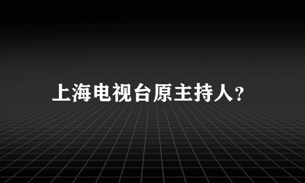 上海电视台原主持人？