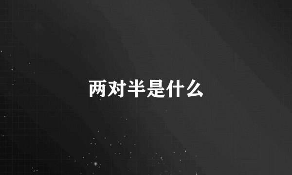 两对半是什么