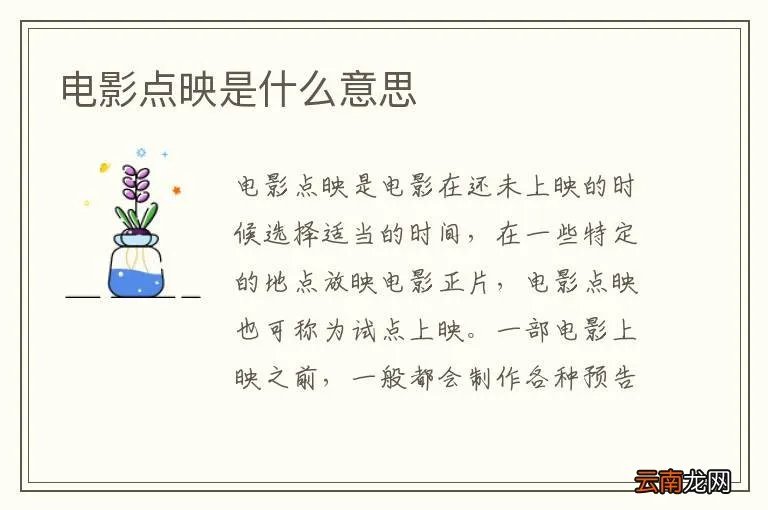 电影点映是什么意思