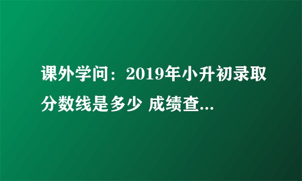 课外学问：2019年小升初录取分数线是多少 成绩查询时间在什么时候