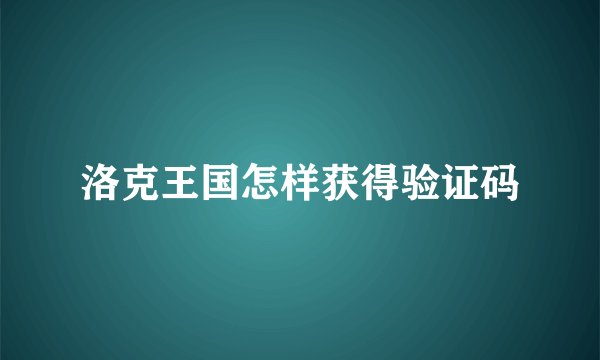 洛克王国怎样获得验证码