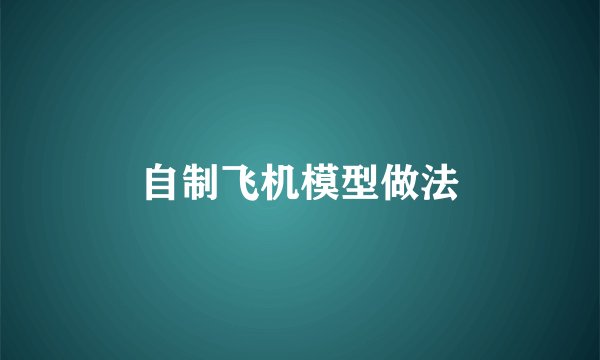 自制飞机模型做法
