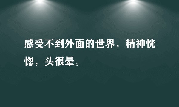 感受不到外面的世界，精神恍惚，头很晕。