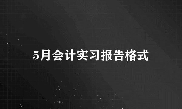 5月会计实习报告格式