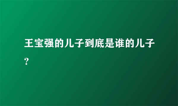 王宝强的儿子到底是谁的儿子？