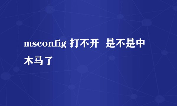 msconfig 打不开  是不是中木马了
