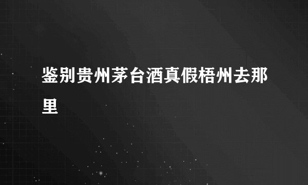 鉴别贵州茅台酒真假梧州去那里