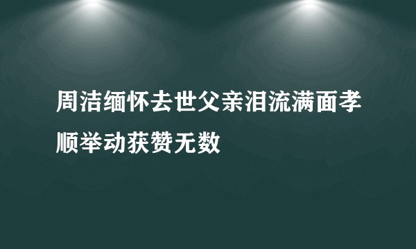 周洁缅怀去世父亲泪流满面孝顺举动获赞无数