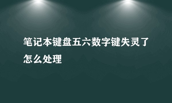 笔记本键盘五六数字键失灵了怎么处理