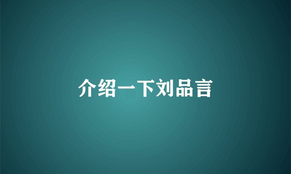 介绍一下刘品言
