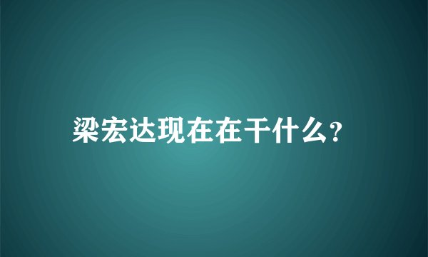 梁宏达现在在干什么？