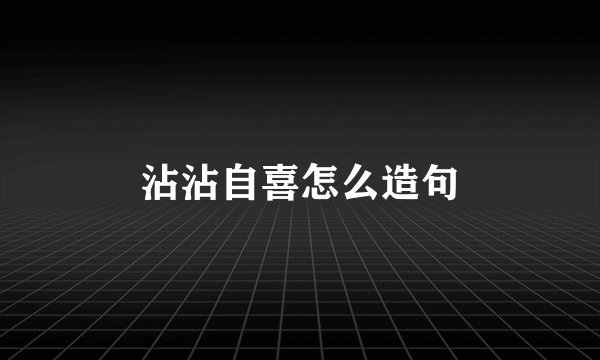 沾沾自喜怎么造句