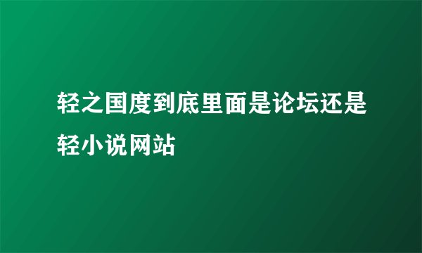轻之国度到底里面是论坛还是轻小说网站