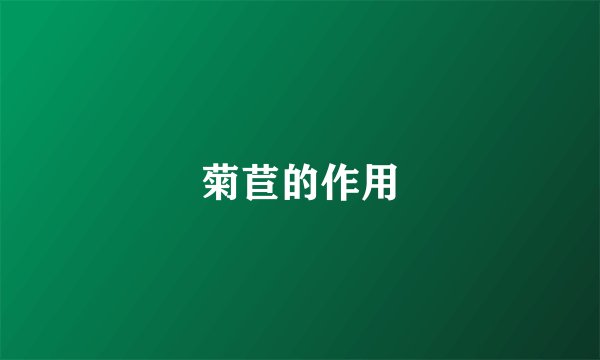 菊苣的作用