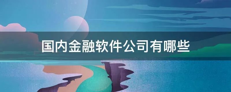 国内金融软件公司有哪些
