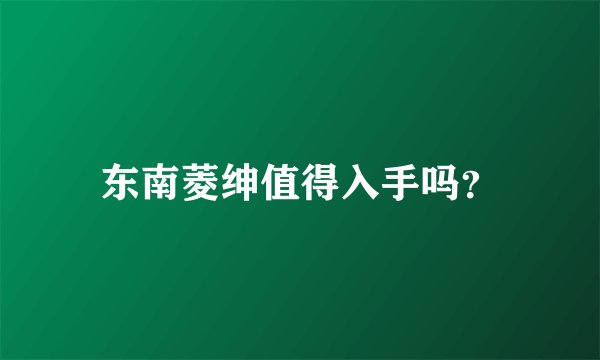 东南菱绅值得入手吗？