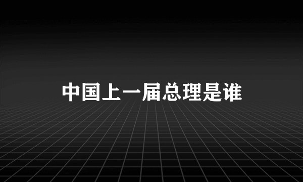 中国上一届总理是谁