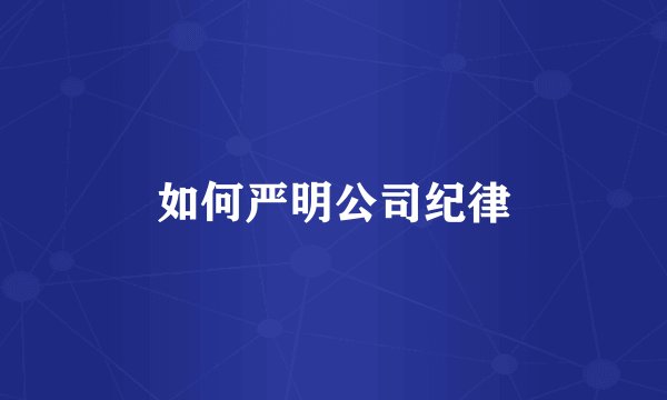 如何严明公司纪律