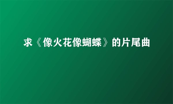 求《像火花像蝴蝶》的片尾曲