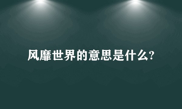 风靡世界的意思是什么?