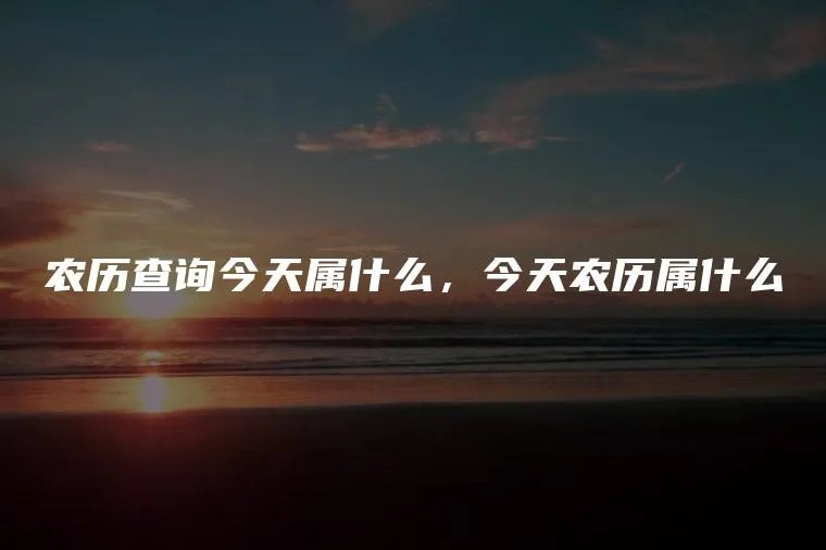 农历查询今天属什么，今天农历属什么