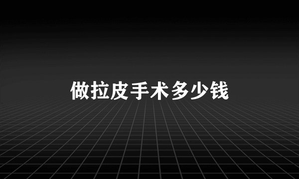 做拉皮手术多少钱