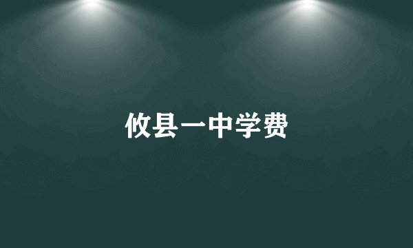 攸县一中学费
