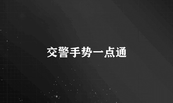 交警手势一点通