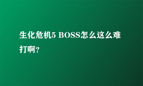 生化危机5 BOSS怎么这么难打啊？
