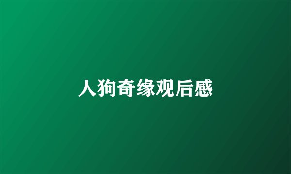 人狗奇缘观后感