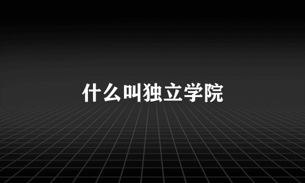 什么叫独立学院