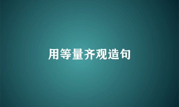 用等量齐观造句