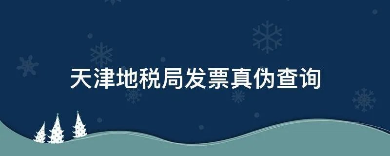 天津地税局发票真伪查询