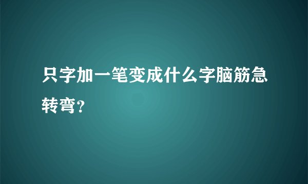 只字加一笔变成什么字脑筋急转弯？