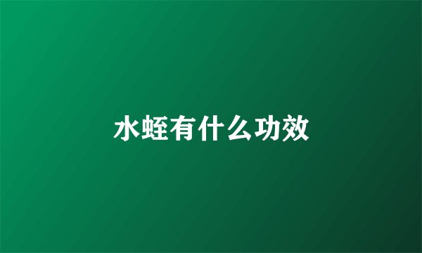 水蛭有什么功效