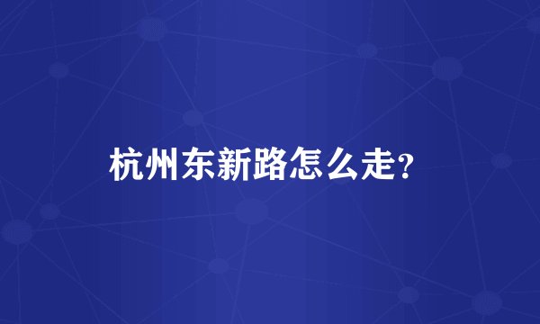 杭州东新路怎么走?
