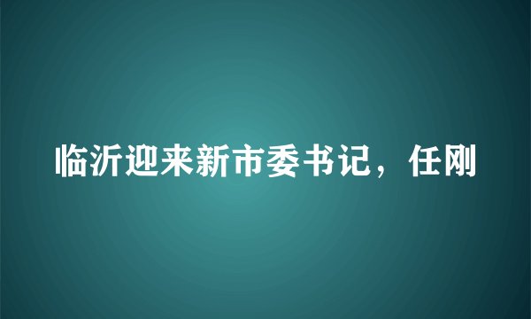 临沂迎来新市委书记，任刚