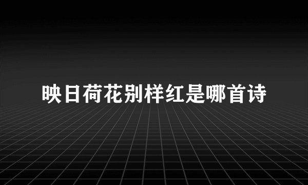 映日荷花别样红是哪首诗